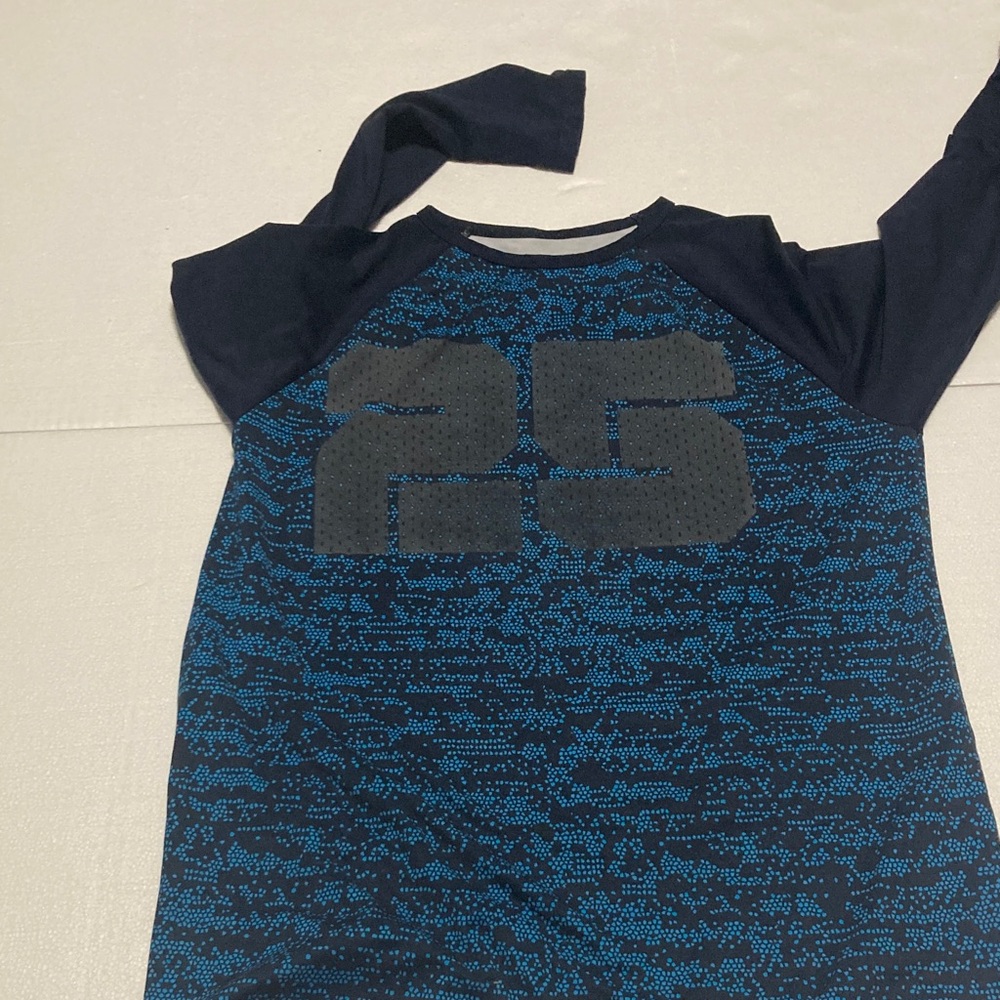 Blue and Black Long Sleeve Tee